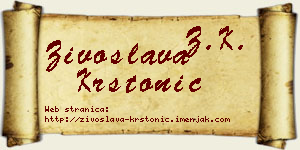 Živoslava Krstonić vizit kartica